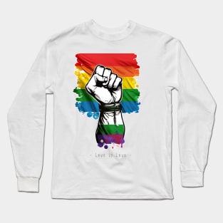 Love is Love - Pride Hand T-Shirt Design #1 (for white Background) Long Sleeve T-Shirt